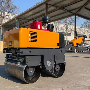Heißer Verkauf: 800kg Handgeführte Straßenwalze, Doppeltrommelwalze, Fußgängerwalze, 0,8t Mini-Straßenwalze mit Zwei Stahlrädern - Product Image 1