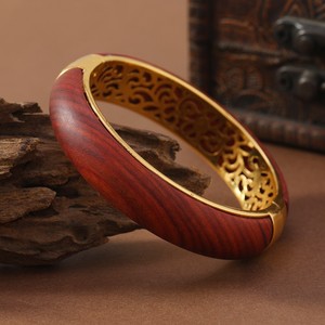 Vintage Sandalwood <b>Bracelet</b> <b>Silver</b> Inlaid <b>Cuff</b> <b>Bracelet</b> Chinese Retro Wood <b>Silver</b> Jewelry For Women Gift - Product Image 2