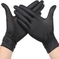 Gants en nitrile jetables de qualité alimentaire, 5 mil, noirs, sans latex, sans poudre, avec bouts des doigts texturés, pour la préparation des aliments, la cuisine et le nettoyage