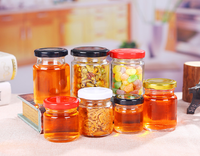 45ml 85ml 100ml 180ml 280ml 380ml 500ml 730ml Pot en verre carré hexagonal transparent de qualité alimentaire pour sauce à confiture de noix pâte de citron miel