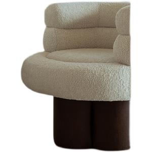 Nordic Style Single <b>Sofa</b> Chair Lamb Fleece Fabric Soft Modern Designer Living Room Chair - Product Image 4