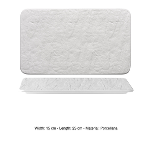 ถาดสีขาวลายกัดเซาะ Erosion รุ่น M1934 ผลิตจากพอร์ซเลน ขนาด 25 x 15 ซม. สำหรับร้านอาหาร โรงแรม และธุรกิจจัดเลี้ยง ขายส่ง - Product Image 3