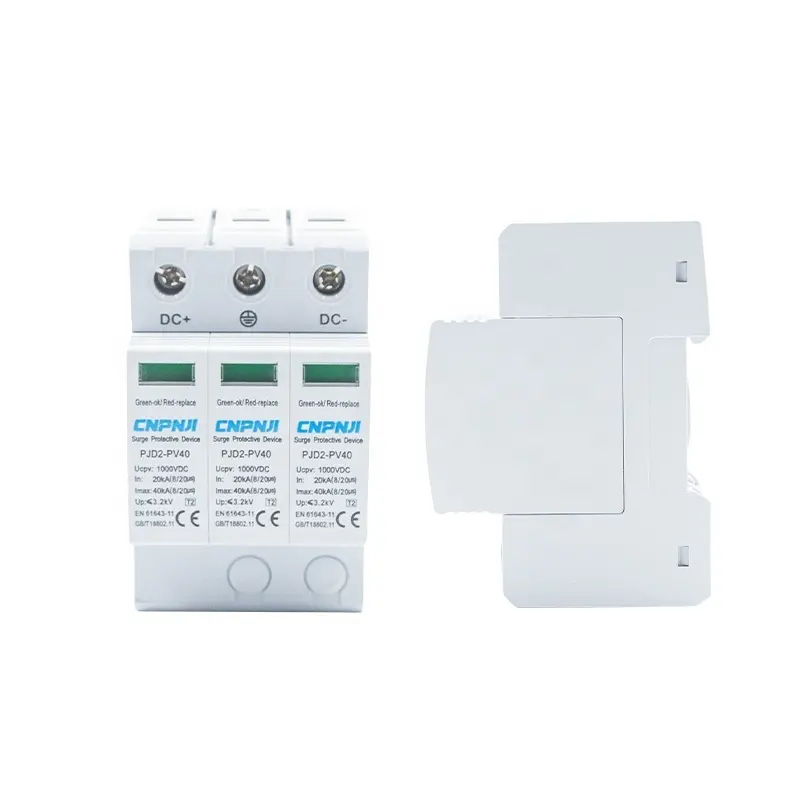 Lightning Protection 2P DC 800V 20ka t2 Surge Protector Protective Device SPD for Photovoltaic