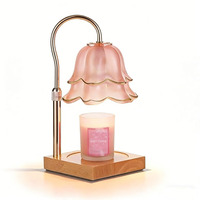 Lampe chauffe-cire électrique en forme de fleur, brûleur de cire, lampe de table à intensité variable pour chambre à coucher, cadeaux de mariage et d'anniversaire