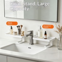 Badezimmerregal aus ABS-Material, Desktop-Stil, bohrfreie Installation, einfaches Aufbewahrungsregal für Badezimmer-Waschtisch-Organizer und Make-up