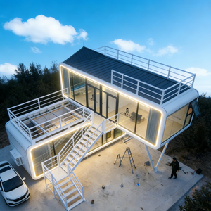 Casa Prefabricada <span class=keywords><strong>de</strong></span> Acero Luban, Ecológica, con Energía Solar, Villa Móvil con 2 Dormitorios, Diseño Moderno <span class=keywords><strong>para</strong></span> Uso en Hoteles al Aire Libre - Product Image 6