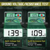 Digital Earth Ground Resistance Tester 0-2000 Ohm Meter High Accuracy AC Voltage Meter