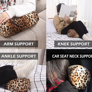A172 ODM Removable Cover Animal Printed Tube Roll Cylindrical <strong>Pillow</strong> Microbead Filled <strong>Bean</strong> <strong>Bag</strong> Leopard 3D Animal Tube <strong>Pillow</strong> - Product Image 2