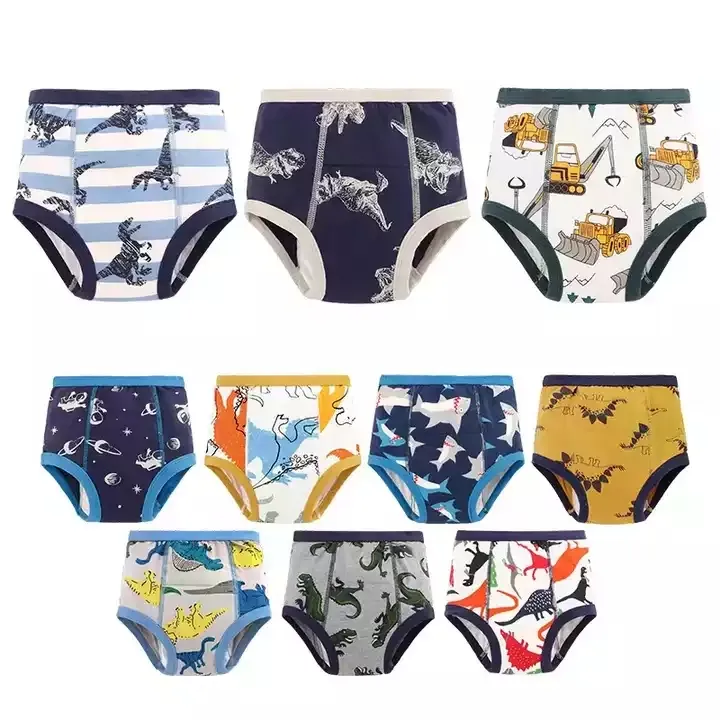 High Quality Cute Print Nappy Reusable Cotton Potty Training Pants Baby Washable Aio Training Pant For Baby