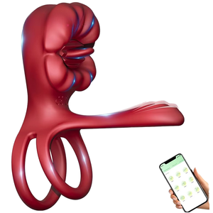 Nieuwe stijl elektrische vibrerende siliconen penisring, herbruikbaar, applicatiecontrole, stil, massage <span class=keywords><strong>ring</strong></span> voor volwassen mannen - Product Image 2