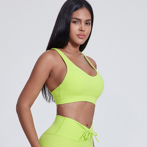 Reggiseno sportivo da donna per corsa e Fitness gilet nudo Cross-Back traspirante reggiseno sportivo Yoga con Logo anteriore bianco sportivo Top donna - Product Image 2