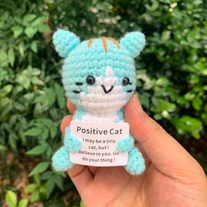 100 Stile Handgefertigte Positive Kartoffel Inspirierende Häkel-Katze Gestrickte Puppe Emotionale Unterstützung Niedliche Gestrickte Positive Katze - Product Image 4