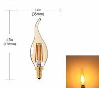 Vintage C35 4W LED Bougie Ampoules Dimmable LED Filament Ampoule Ambre Verre LED Edison Ampoule 110V/220V CE PSE Rohs