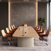 Table de réunion de bureau modulaire extensible de luxe sur mesure pour 10 à 12 personnes, usage commercial, en bois moderne, garantie 3 ans