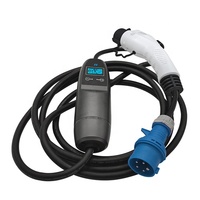 Chargeur de véhicule électrique portable Khons, neuf, personnalisé, 32A, 7KW, monophasé, type 2 IEC62196-2, prise CEE 3 broches bleue, avec approbation CE