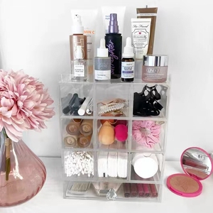 Rõ ràng Acrylic Cube <span class=keywords><strong>Countertop</strong></span> tổ chức với ngăn kéo trang điểm hiển thị trường hợp giá - Product Image 2