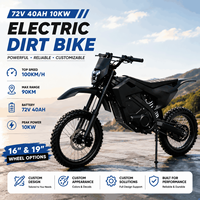 Vente en gros OEM Moto électrique tout-terrain pour adultes 72V 10KW, vitesse maximale 100 km/h, batterie 40Ah longue portée