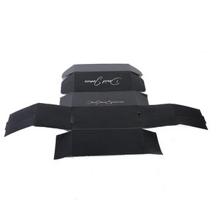 D'estampillage Chaud de luxe Carton Kraft Papier Boîtes En Carton Ondulé Noir Pour <span class=keywords><strong>homme</strong></span> Vêtements Emballage - Product Image 5