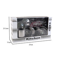 SY TOYS unisexe enfants éducatif Mini cuisine ensemble en acier inoxydable casseroles lumière fonction boîte emballé pour jeu de rôle cuisine