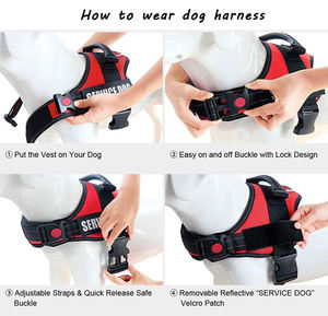 Grosir tanpa tarik reflektif nilon Logo kustom tugas berat rompi hewan peliharaan latihan yang dapat disesuaikan <span class=keywords><strong>Harness</strong></span> anjing untuk anjing kecil besar - Product Image 4