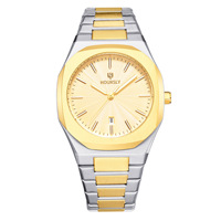 Montre de luxe pour homme HOURLY de haute qualité, en acier inoxydable bleu, octogonale, pour toutes les occasions