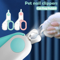 Lampe LED Coupe-ongles pour chat et chien Tondeuse professionnelle à griffes pour animaux de compagnie avec verrouillage de sécurité Kit d'outils de toilettage pour chiots et chatons