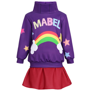 Disfraz de Gravity Falls Mabel Pines, sudadera con estrella morada, conjunto de falda roja para niñas, traje de Halloween - Product Image 2