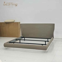 Les derniers meubles de luxe pour chambre à coucher Lit double en cuir avec tête de lit moderne Lit de rangement
