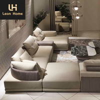 Vente en gros de canapés de salon de luxe de haute qualité fabriqués sur mesure, ensemble de meubles de canapés sectionnels italiens