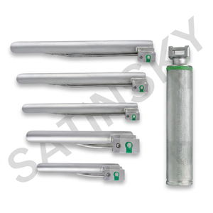 Ensemble de laryngoscopes à fibres optiques Miller, qualité allemande, acier inoxydable, instruments d'anesthésie manuels, 5 pièces, ORL SATINSKY CE - Product Image 3
