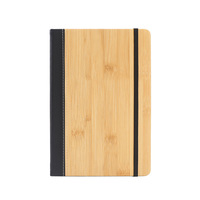 Libreta A5 de Bambú Negro con Hilo de Cuero, Encuadernada y con Correa, Impresión Térmica, Ideal para Reuniones de Oficina, Negocios, Regalo Perfecto, Venta al Por Mayor