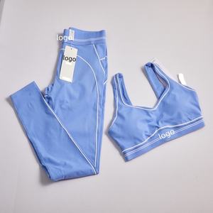 Conjunto Deportivo de Marca Famosa al por Mayor, Sujetador Deportivo Transpirable, Pantalones de Yoga Ajustados, Ropa de Yoga y Fitness - Product Image 3