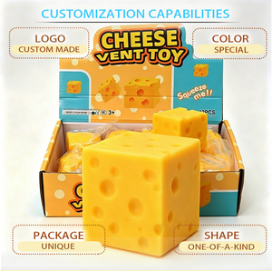 Nouveauté populaire : Jouet anti-stress à presser en forme de carré de fromage, super extensible, inodore et non collant, pour les employés de bureau - Product Image 5