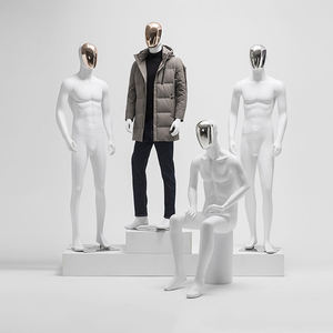 Mode bel homme taille costume d'affaires manteau fenêtre affichage corps complet noir mat mâle argent Chrome visage <span class=keywords><strong>Mannequin</strong></span> à vendre - Product Image 6
