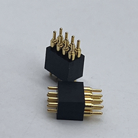 Connecteur Pogo Pin en laiton plaqué or noir, pas de 1,27 mm, type F, 8 broches mâle, à ressort, THT, 3A, 12V, 10k cycles, résistant à la brume salée 72H, 50 mOhm