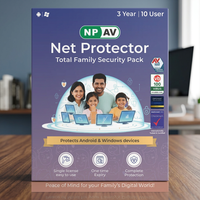 Net Protector Total Family Security Pack 10 Users 3 Years Multi Device Digital Security Software For Home And Family