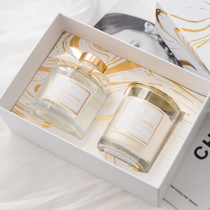 Aikun Factory Made Large Capacity Smoked Glass Long Lasting <b>Reed</b> <b>Diffuser</b> Candle Set with Custom Scent Printed Logo Floral Box - Product Image 4
