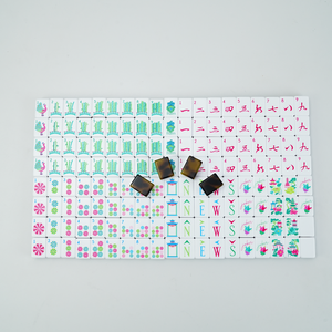 Ensemble de Mahjong américain en acrylique rouge rose sur mesure à 4 couches avec 160 cartes, table de divertissement durable et luxueuse pour adultes, cadeau - Product Image 4