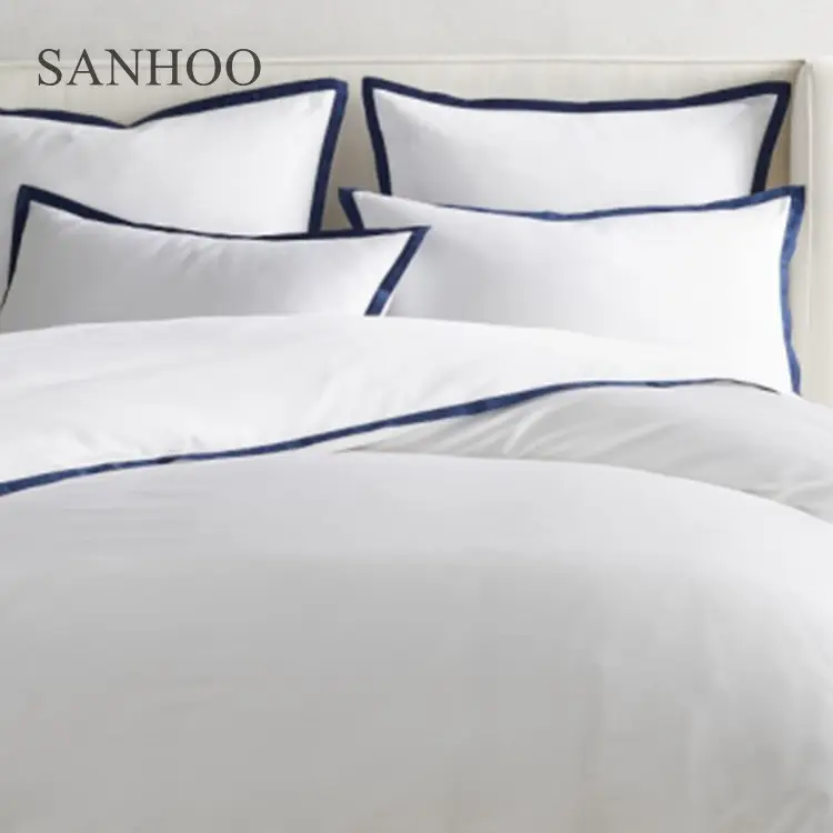 Set biancheria da letto per Hotel SANHOO Hyatt 100% lenzuola e asciugamani in cotone bianco tinta unita