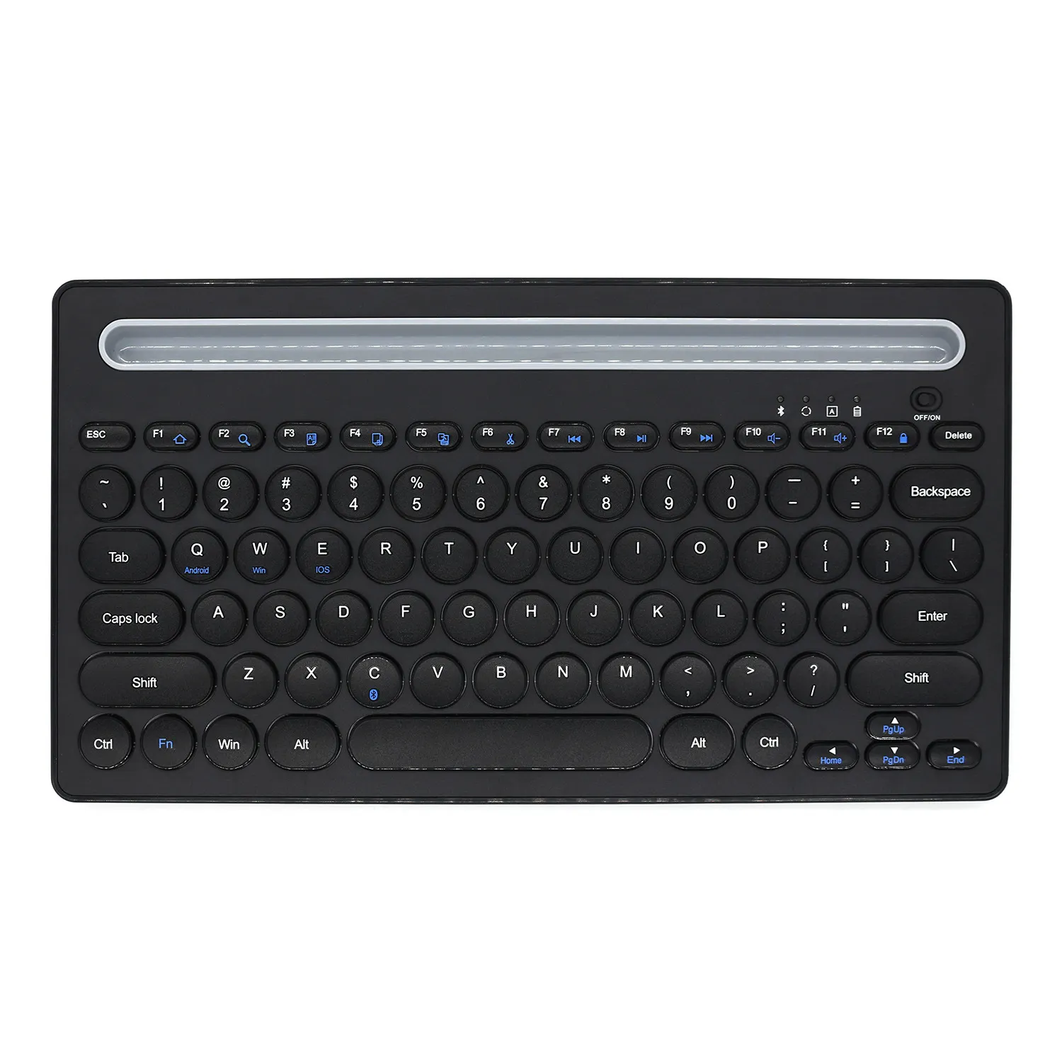 TYPE-C Wireless Bluetooth Keyboard Tablet Phone Slot Stand TYPE C Wireless Rechargeable Keyboard with Mobile Phone Stand
