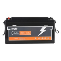 PowMr 100AH 25.6V Seri 2 Unit baterai Surya Lithium Ion 2560Wh penyimpanan energi Lifepo4 baterai