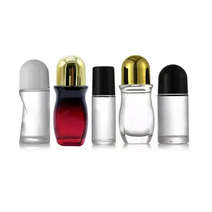 30ML 50ML rolo de vidro recarregável em desodorante garrafa massagem rolo garrafa recipiente com bola de rolo e tampa