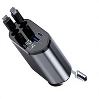Cargador de Coche con Carga Rápida Modelo 2026 12-24V Puertos Tipo-C y USB Carga por Cable Compatible con Huawei Apple Certificado RoHS