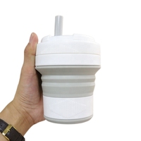 Produits de camping et de randonnée, conception personnalisée gratuite, gobelet pliable en silicone durable 450/500 ml, tasse de voyage pliable en silicone, tasses à café réutilisables pour les voyages avec couvercle, mugs en silicone