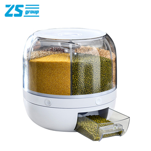 Creative kitchen rotary multigrain container household rice grain storage box with six compartoned sealed rice bucket