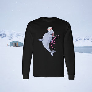 T-shirt à manches longues pour infirmière médicale, motif baleine Beluga, design baleine arctique - Product Image 3