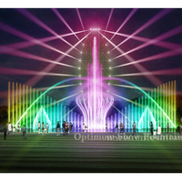 Espectáculo de Luces Láser con Cambio de Color, Control por Programa DMX512, Música, Pantalla de Agua Danzante, Proyector, Fuente para Exteriores