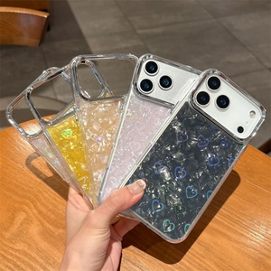 เคสโทรศัพท์มือถือลายหัวใจ IMD PC สีรุ้ง สำหรับ iPhone 17 Air 16 15 14 Pro Max  แบบกลิตเตอร์วิบวับ  ฝาหลัง TPU ป้องกันเลนส์ - Product Image 1