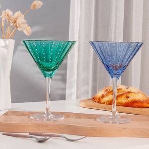 Tasse en verre à <span class=keywords><strong>Martini</strong></span> sans plomb en cristal de couleur unie personnalisée SNW perles blanches verre à vin rouge à pois verre à Dessert - Product Image 1