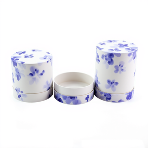 Custom CMYK Printed Biodegradable Recycled Materials Rigid Cardboard Cylinder Tube Box with <b>Sponge</b> Lining for Clothing Packaging - Product Image 3